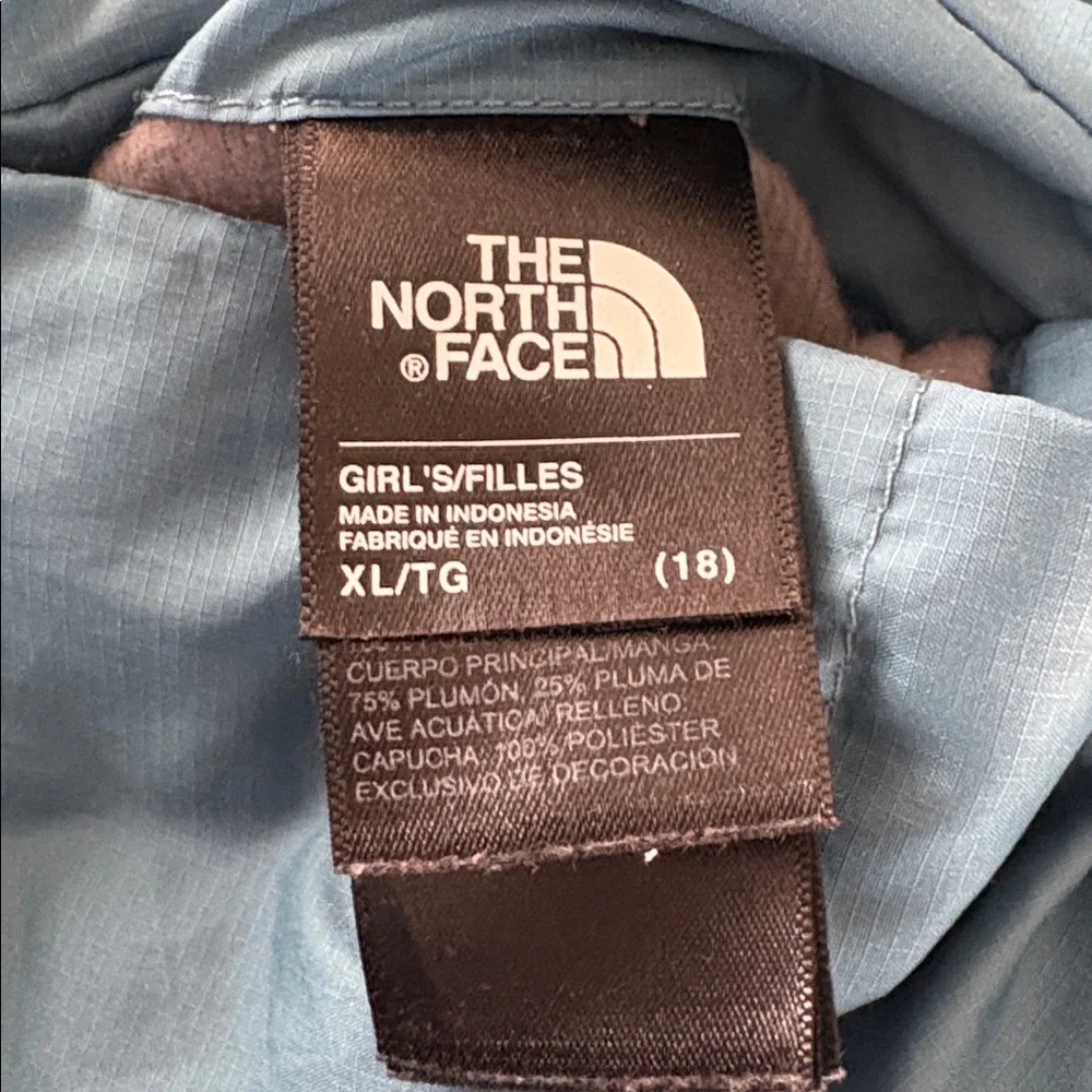 The North Face Insulated Puffer Jacket 550-Down Reversible Teal Girl’s XL 18